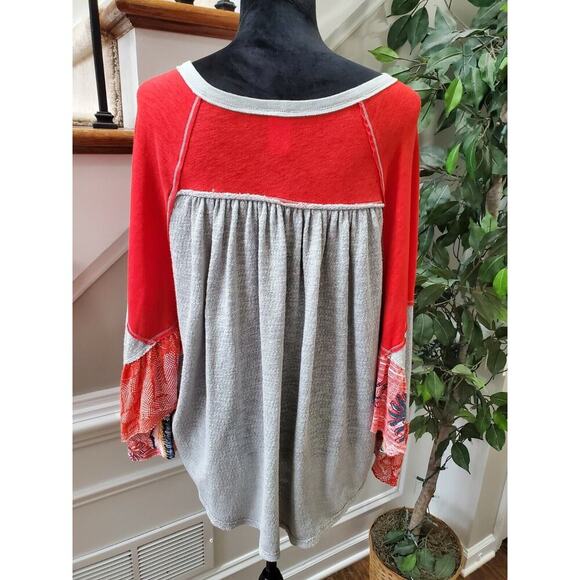 We The Free Women's Gray Polyester Round Neck Long Sleeve Top Shirt Size Medium - Picture 8 of 10